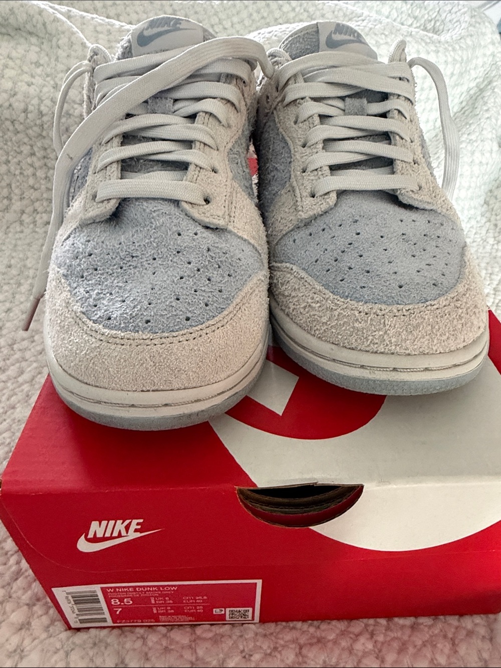 Nike Dunk Low Suede Sneakers Photon Dust/LT Smoke Grey size 8.5 women’s/7 men’s